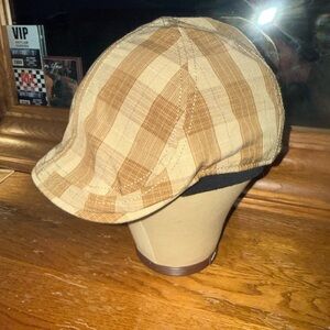 Goorin Bros Tan and Brown Plaid Flat Cap size medium